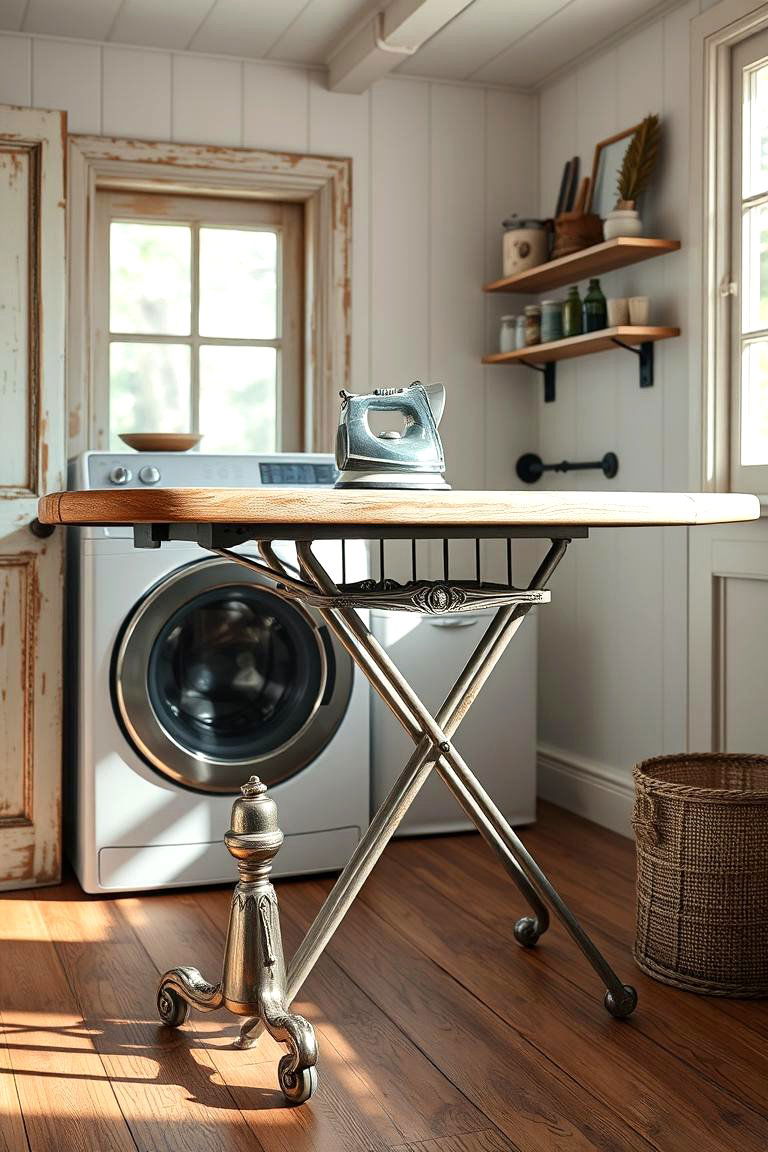 Antique Ironing Board Table - 24 Vintage Laundry Room Decor Ideas