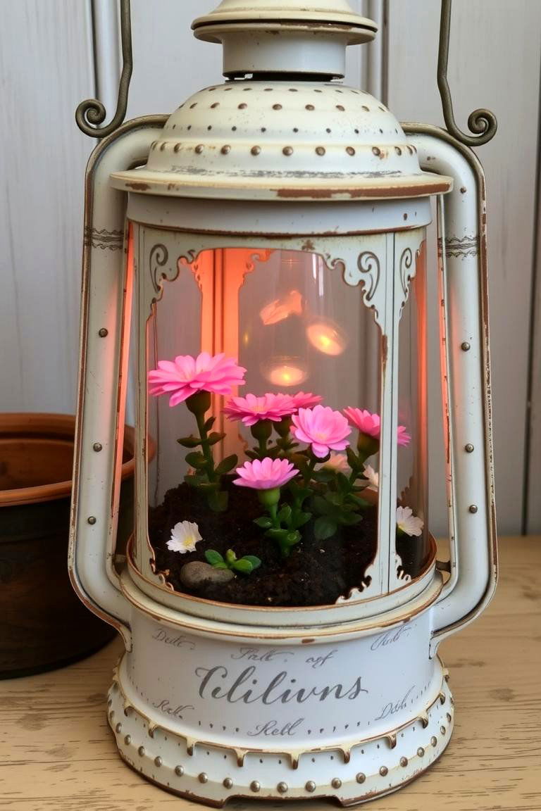 Antique Lantern Enchantment - 24 Fairy Garden Container Ideas