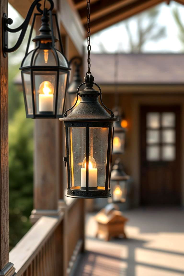 Antique Lantern Lighting - 24 Rustic Porch Ideas