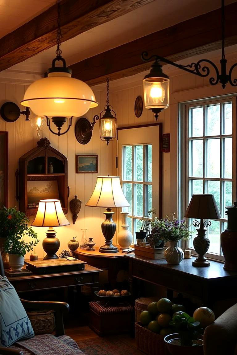 Antique Lighting Fixtures Glow - 24 Cottage Decorating Ideas