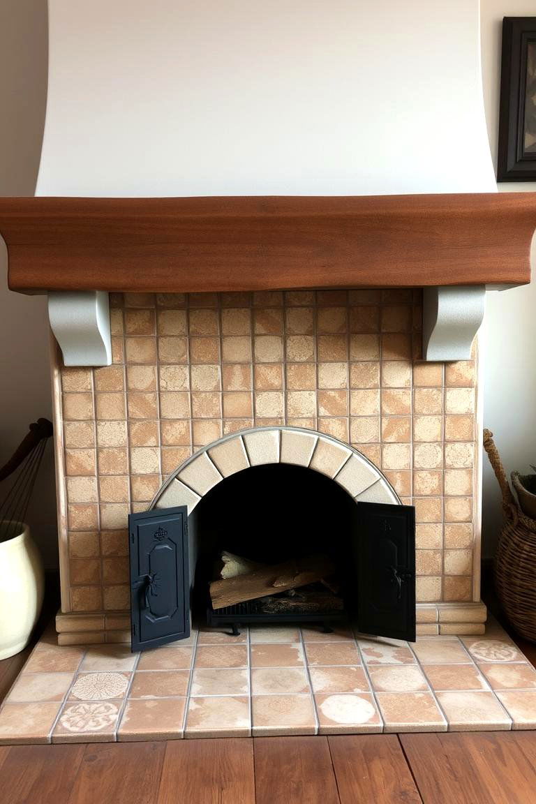 Antique Look Weathered Tiles - 24 Farmhouse Fireplace Tile Ideas