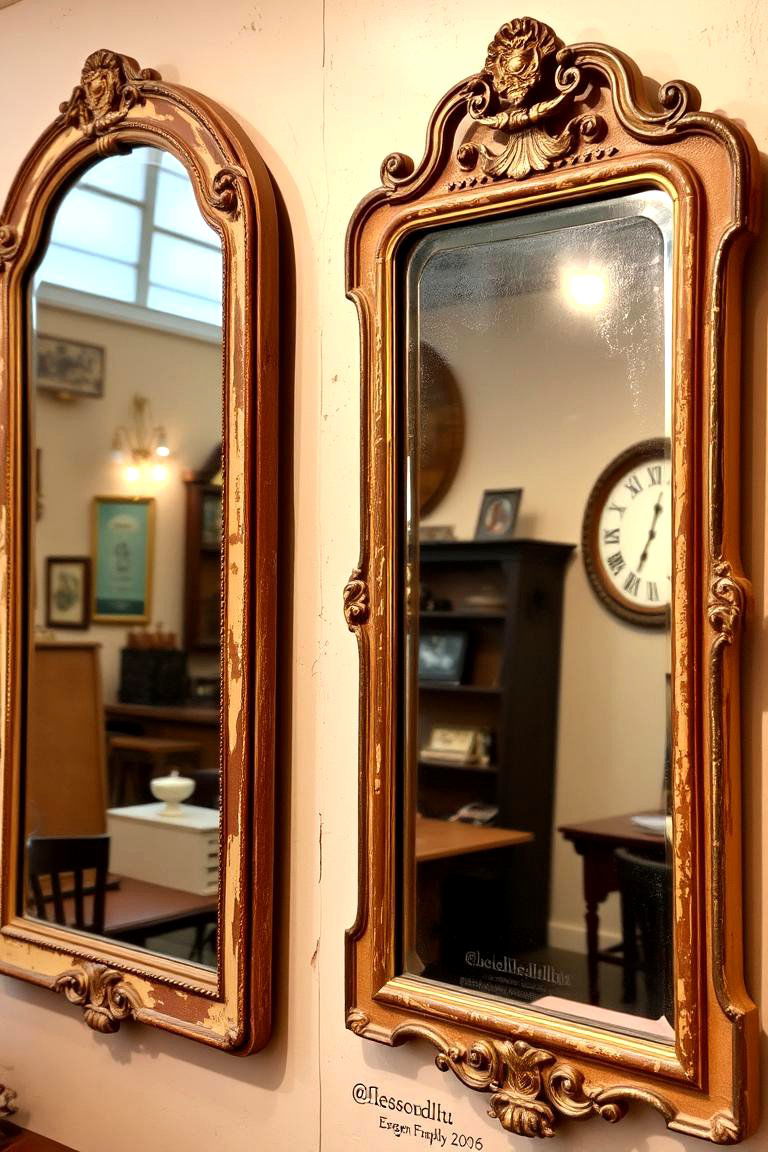 Antique Mirrors for Vintage Reflection - 24 Boho Farmhouse Decor Ideas