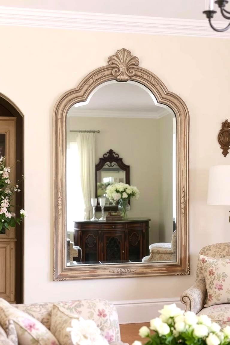 Antique Mirrors to Add Elegance - 24 French Country Living Room Ideas
