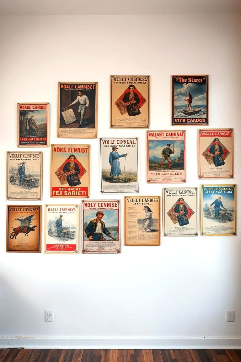Antique Poster Showcase - 24 Blank Wall Ideas