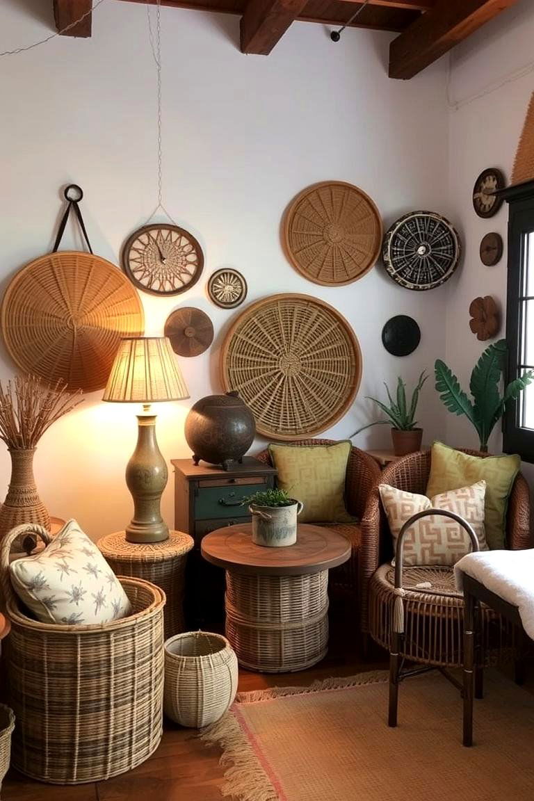 Antique Rattan Accessories - 24 Chinoiserie Living Room Ideas