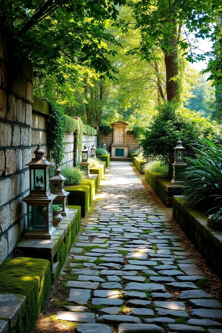 Antique Stone Path Garden - 24 Vintage Garden Ideas