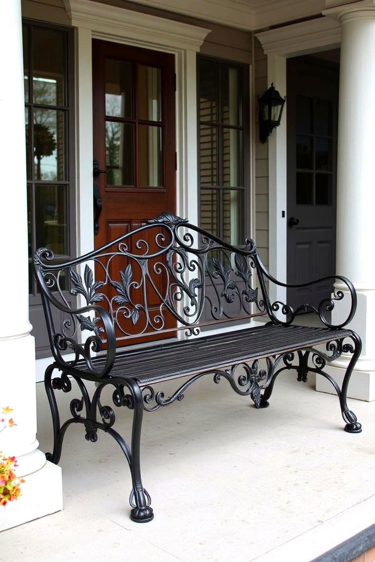 Antique Style Bench for Vintage Appeal - 24 Front Porch Bench Ideas