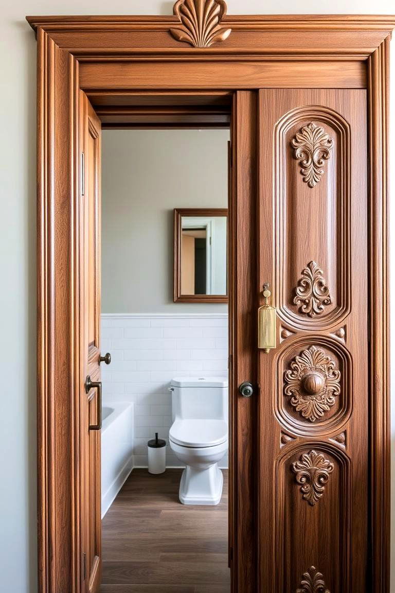 Antique Style Door for a Vintage Touch - 24 Bathroom Door Ideas