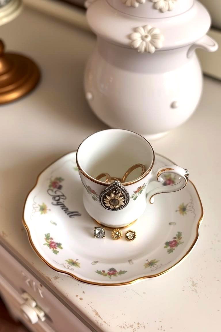 Antique Tea Cups and Saucers - 24 Jewelry Storage Ideas