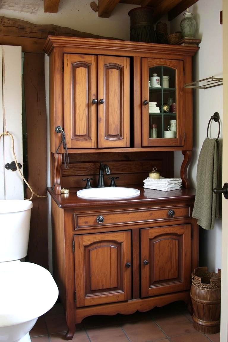 Antique Vanity - 24 Country Bathroom Ideas