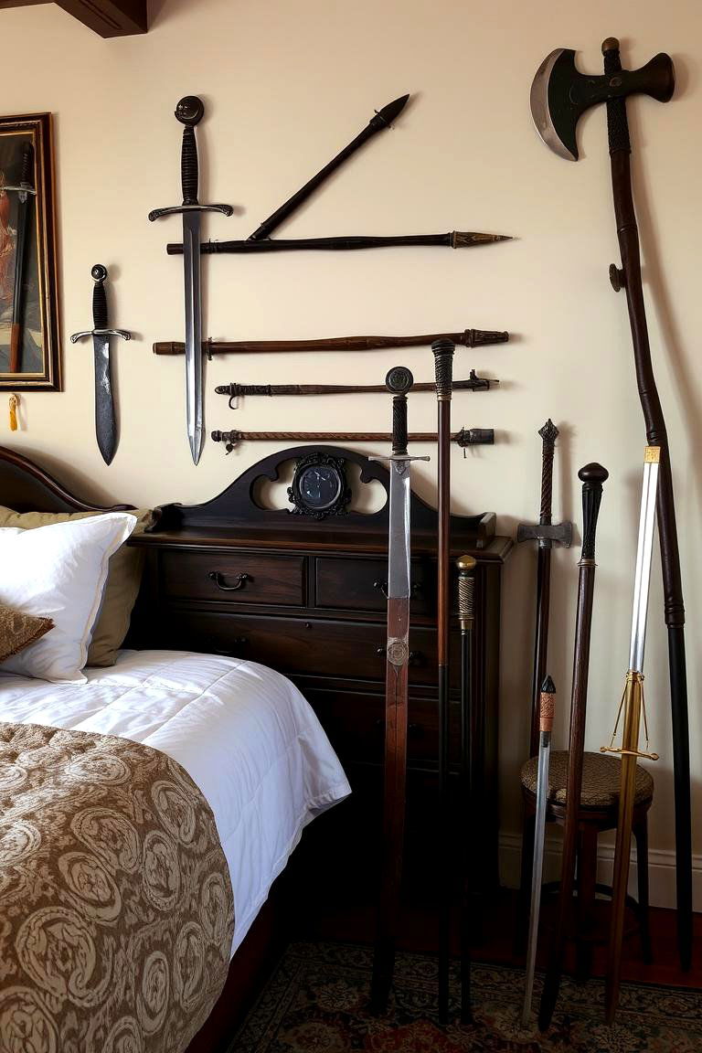 Antique Weapons Display - 24 Viking Bedroom Ideas