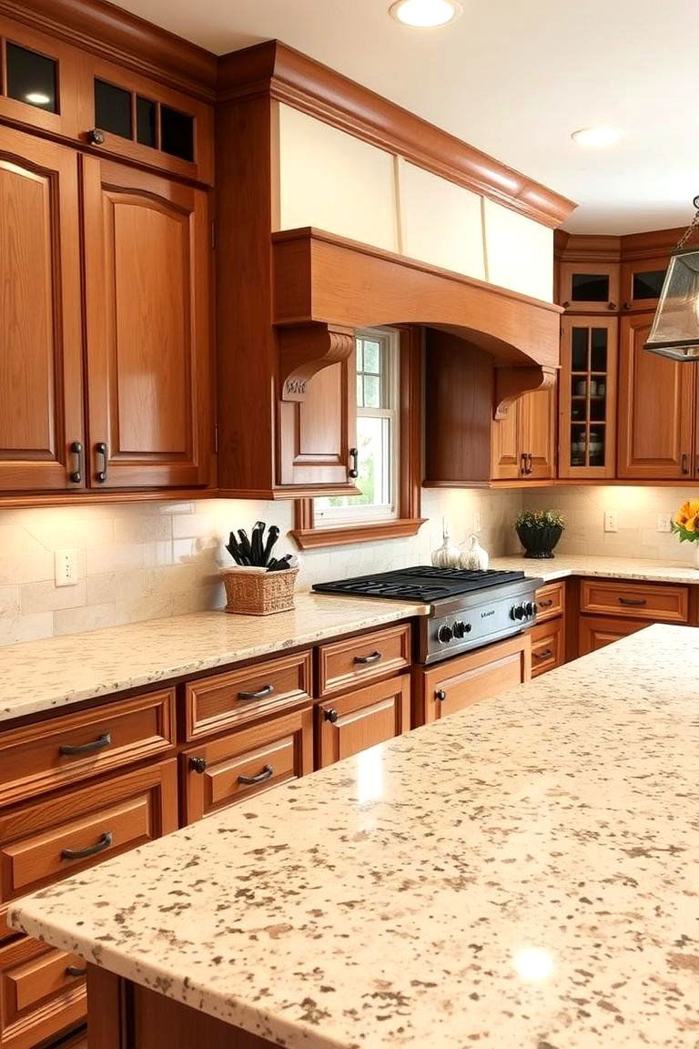 Antique White Granite - 24 what color countertops go with oak cabinets