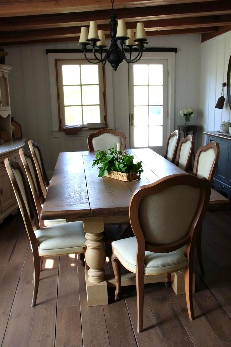 Antique Wooden Dining Table - 24 French Country Dining Room Ideas