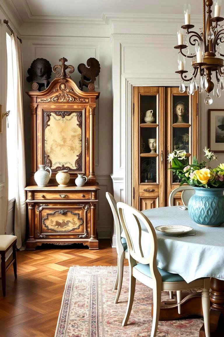 Antique or Vintage Finds - 24 Parisian Dining Room Ideas
