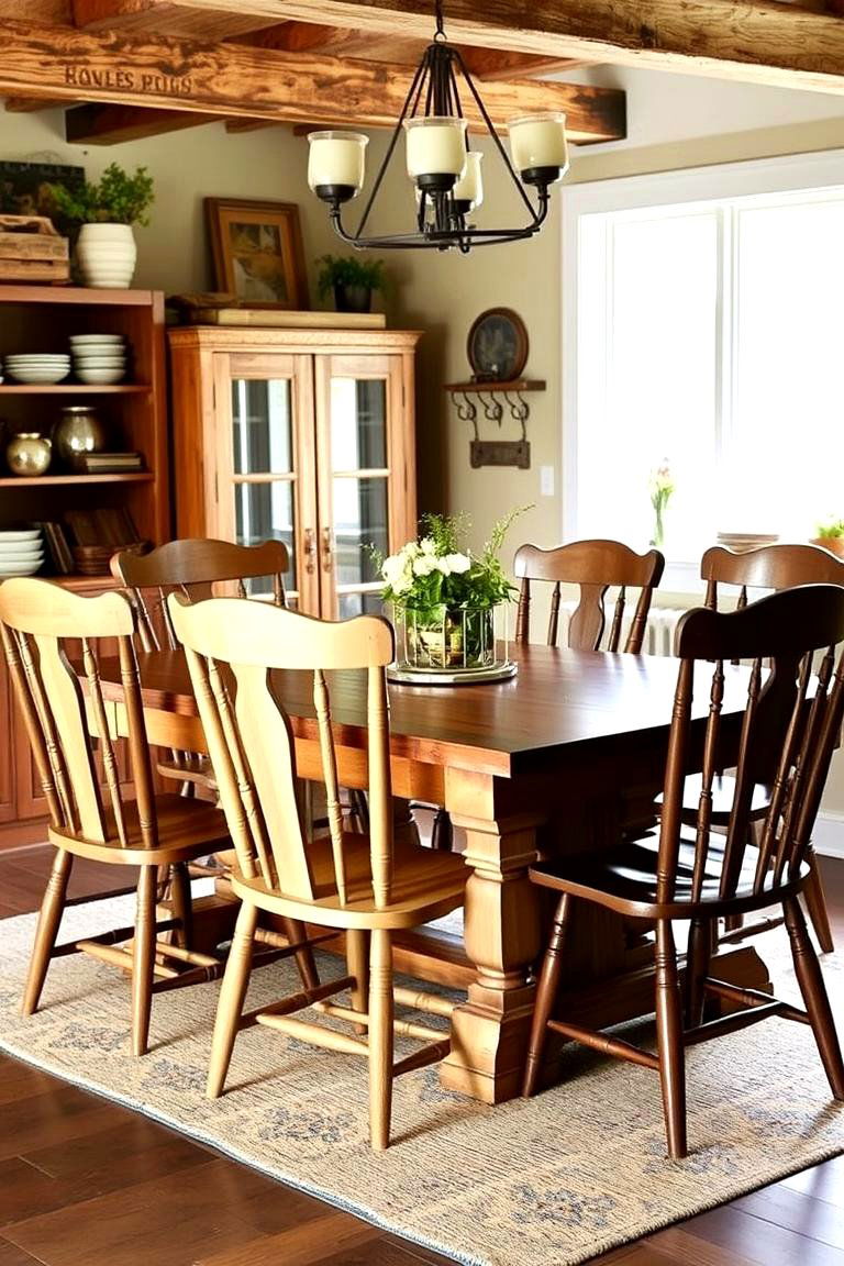 Antiques and Vintage Decor for a Lived In Feel - 24 Rustic Dining Room Ideas
