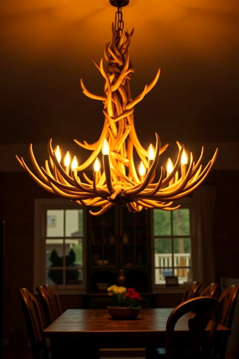 Antler Chandeliers and Lighting - 24 Western Decor Ideas