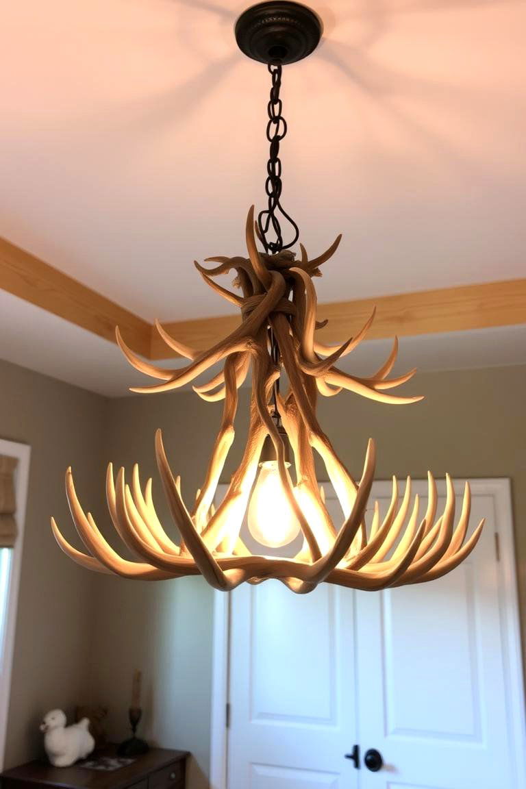 Antler Chandeliers - 24 Forest Themed Bedroom Ideas