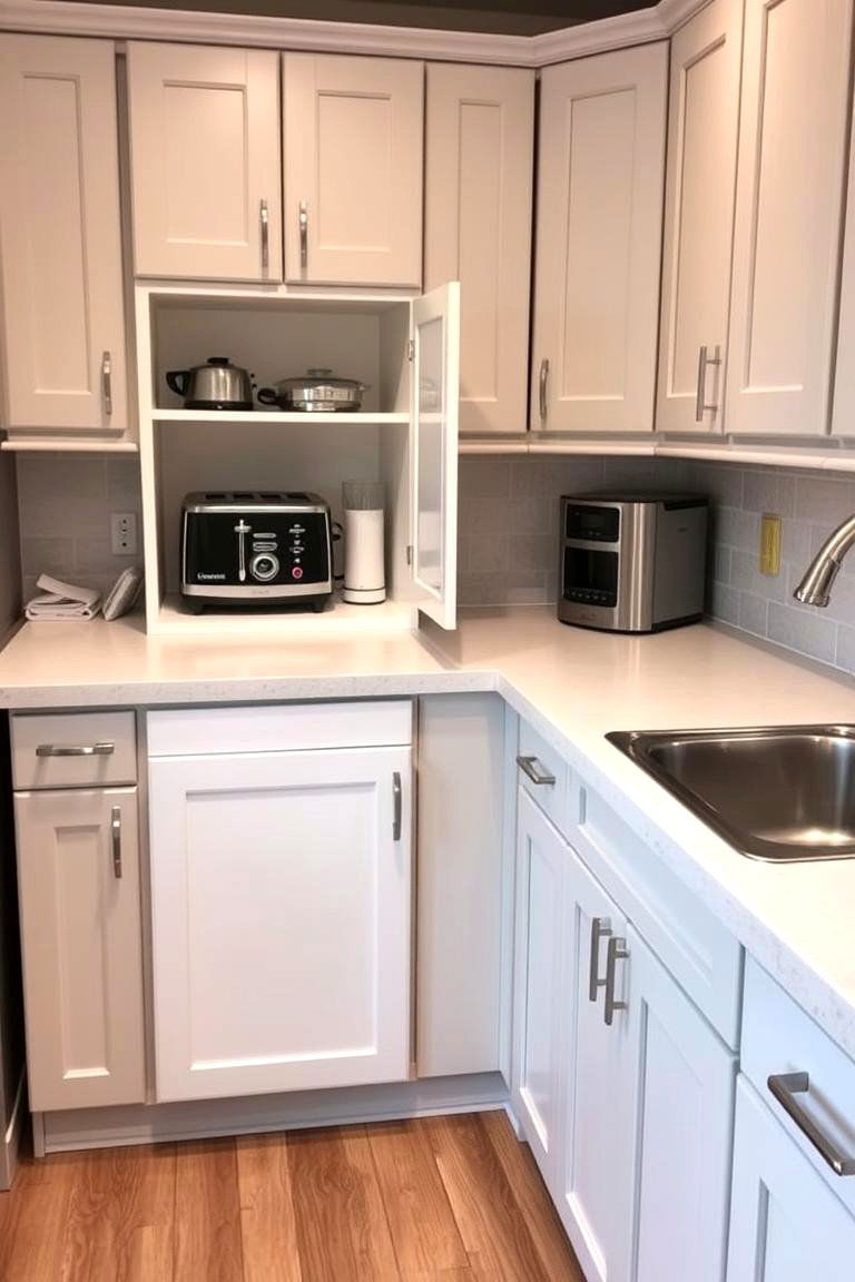 Appliance Garage for Countertop Organization - 24 U Shaped Kitchen Ideas
