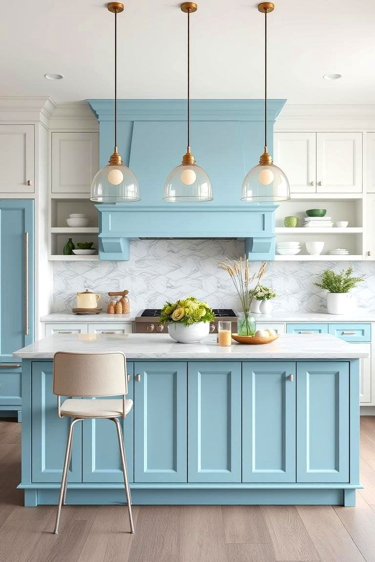 Aqua Blue Refresh - 24 Kitchen Island Color Ideas