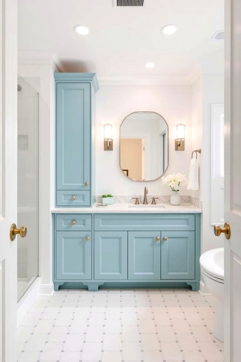 Aqua Blue - 24 Bathroom Cabinet Color Ideas