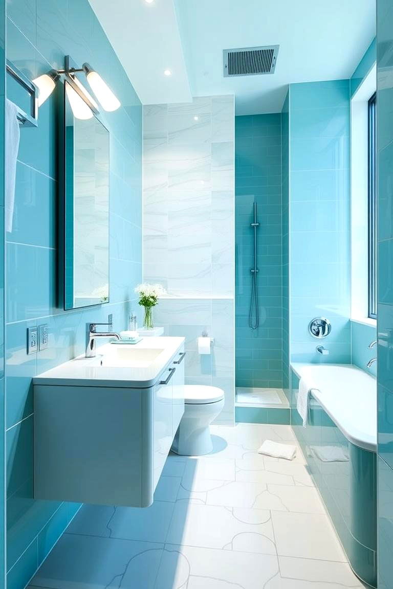 Aqua Modern Style - 24 Colorful Bathroom Ideas