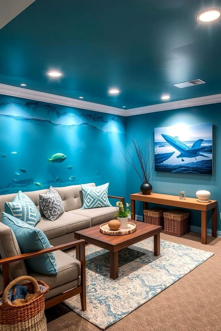 Aquatic Themed Escape - 24 basement decorating ideas