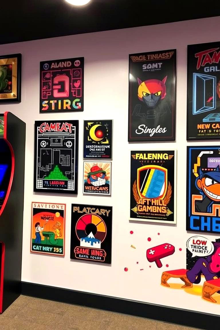 Arcade Themed Wall Art - 24 Arcade Room Ideas