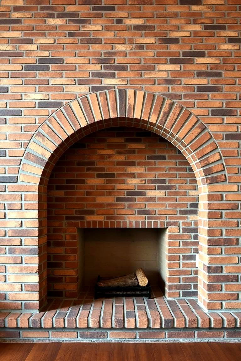 Arch Top Brick Fireplace - 24 Brick Fireplace Ideas