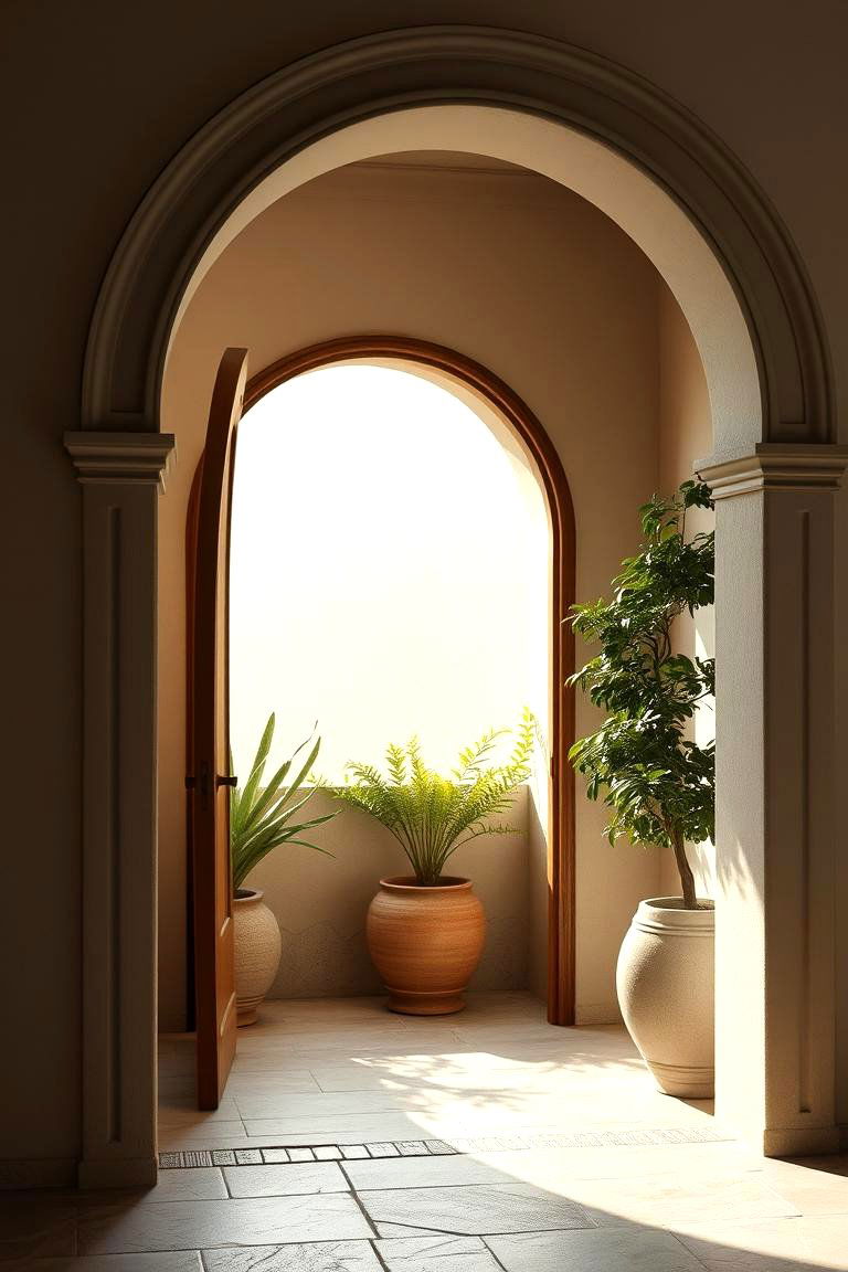 Arched Doorway Grace - 24 Mediterranean Front Door Ideas