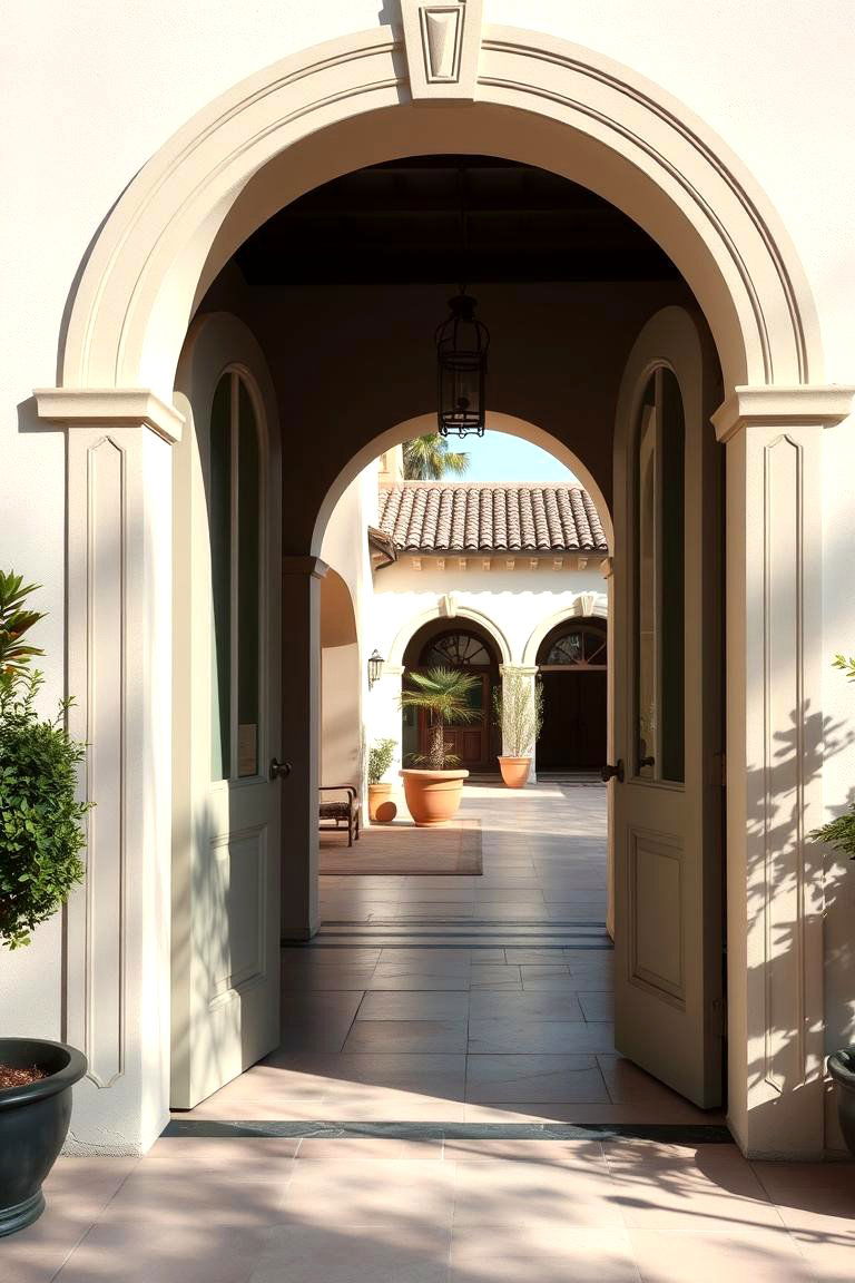 Arched Doorways Framing the Patio - 24 spanish style patio ideas