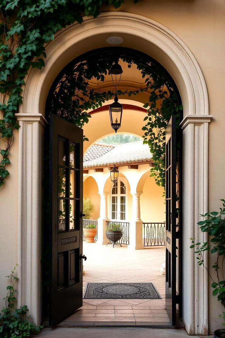Arched Doorways and Entryways - 24 spanish style front porch ideas