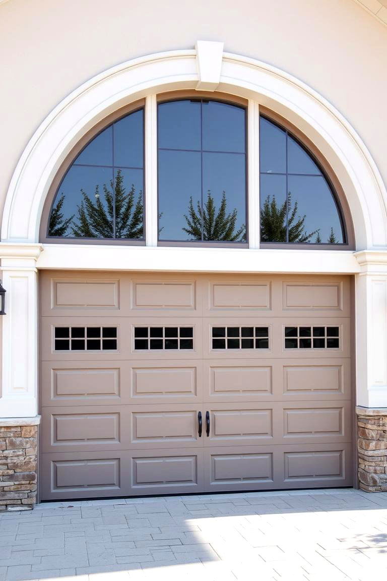 Arched Garage Door Trim - 24 Exterior Taupe House Color Combinations