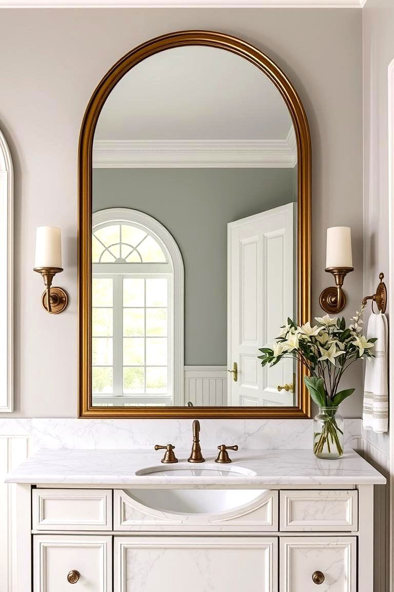 Arched Mirrors for Architectural Detail - 24 Bathroom Mirror Ideas
