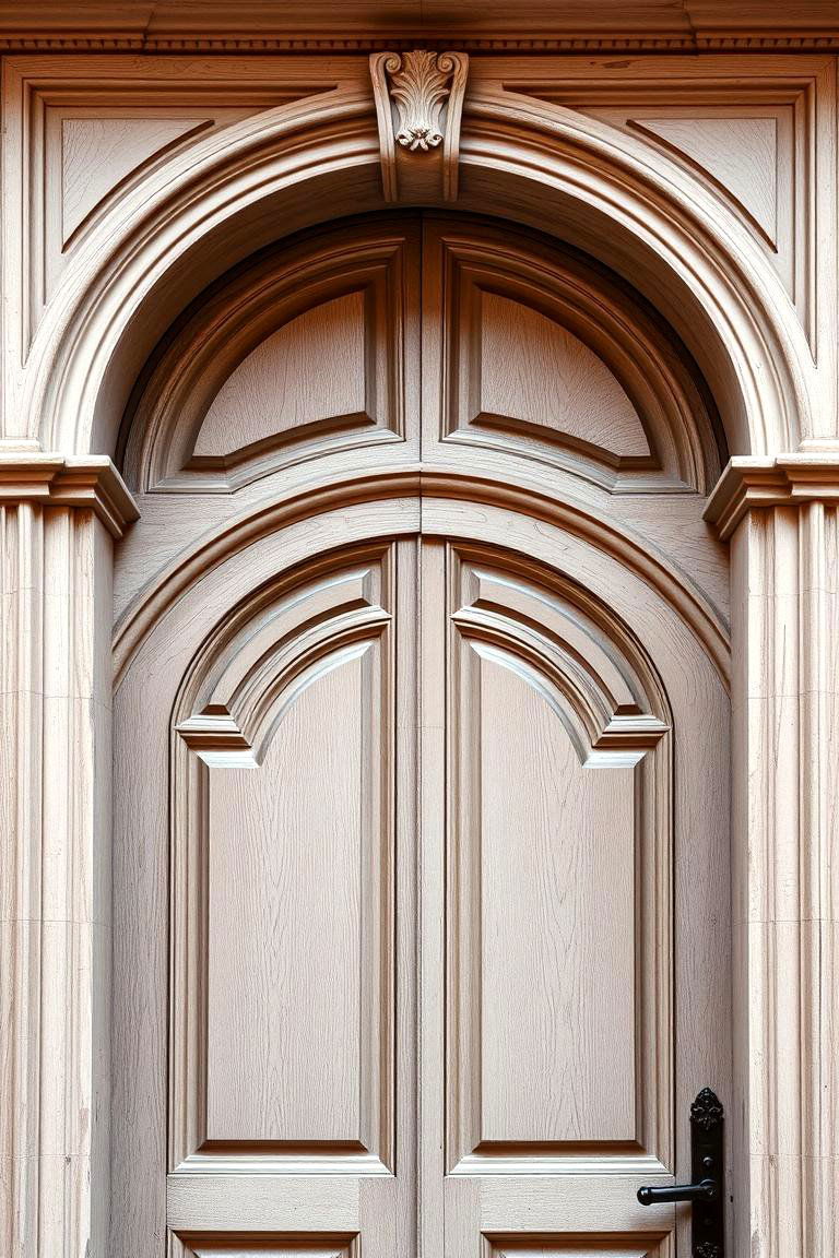 Arched Paneling for Graceful Entry - 24 Colonial Front Door Ideas