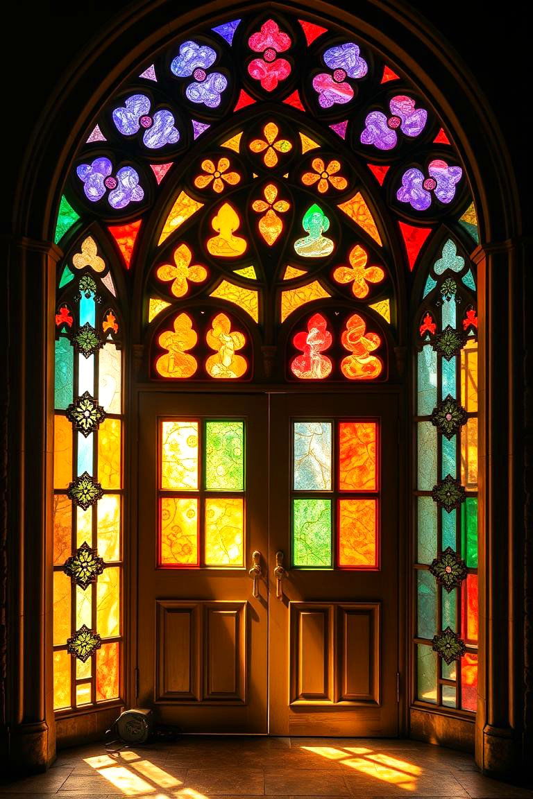 Arched Stained Glass Doorway - 24 Gothic Front Door Ideas