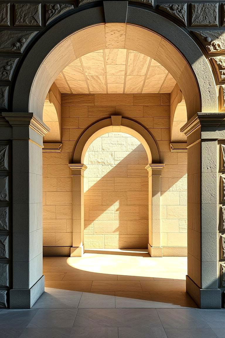 Arched Stone Entrance - 24 Stone Porch Ideas