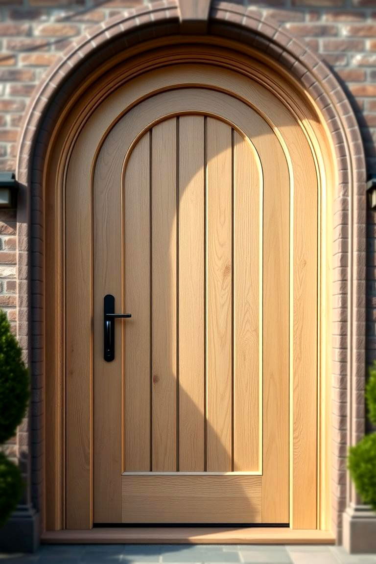 Arched White Oak Door for Architectural Interest - 24 White Oak Front Door Ideas