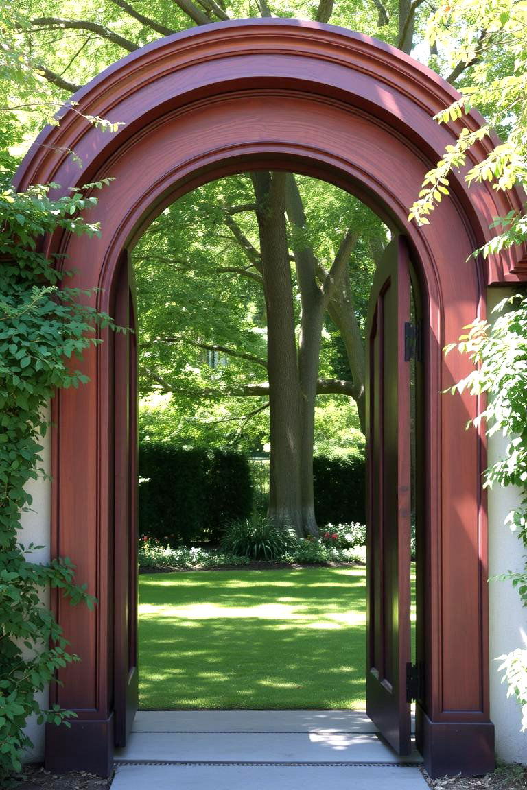 Arched Wooden Gate - 24 Front Gate Ideas
