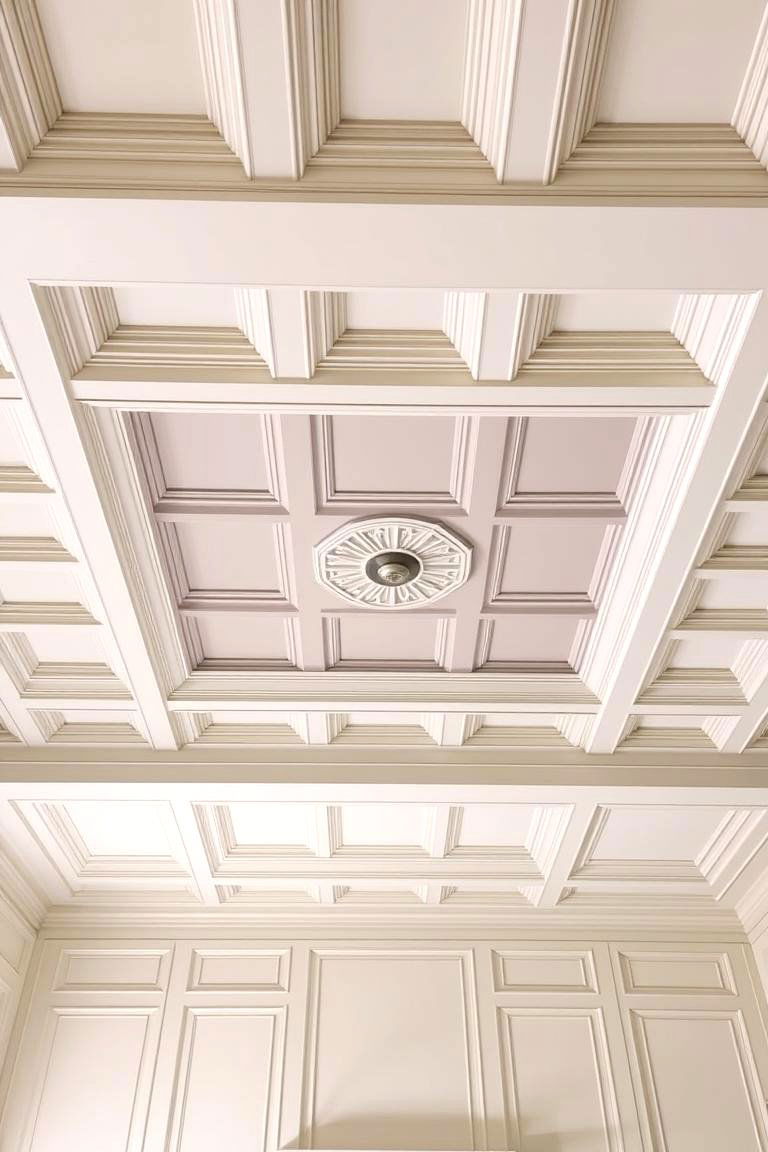 Architectural Coffered Ceiling with Crown Molding - 24 Coffered Ceiling Ideas