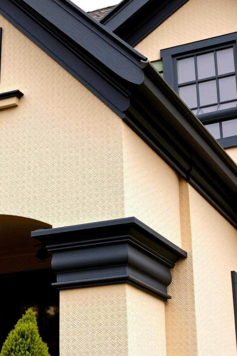 Architectural Detail and Contrasting Colors - 24 beige and black house exterior ideas