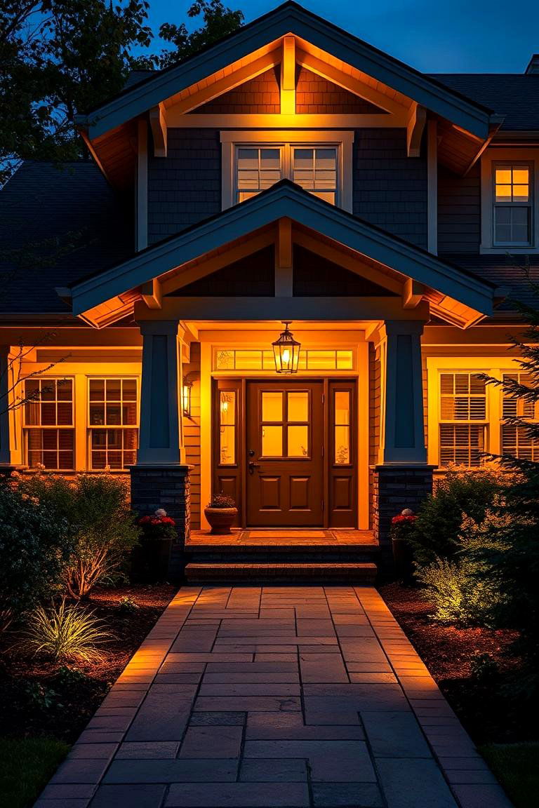 Architectural Lighting Accents - 24 Craftsman Style House Exterior Ideas