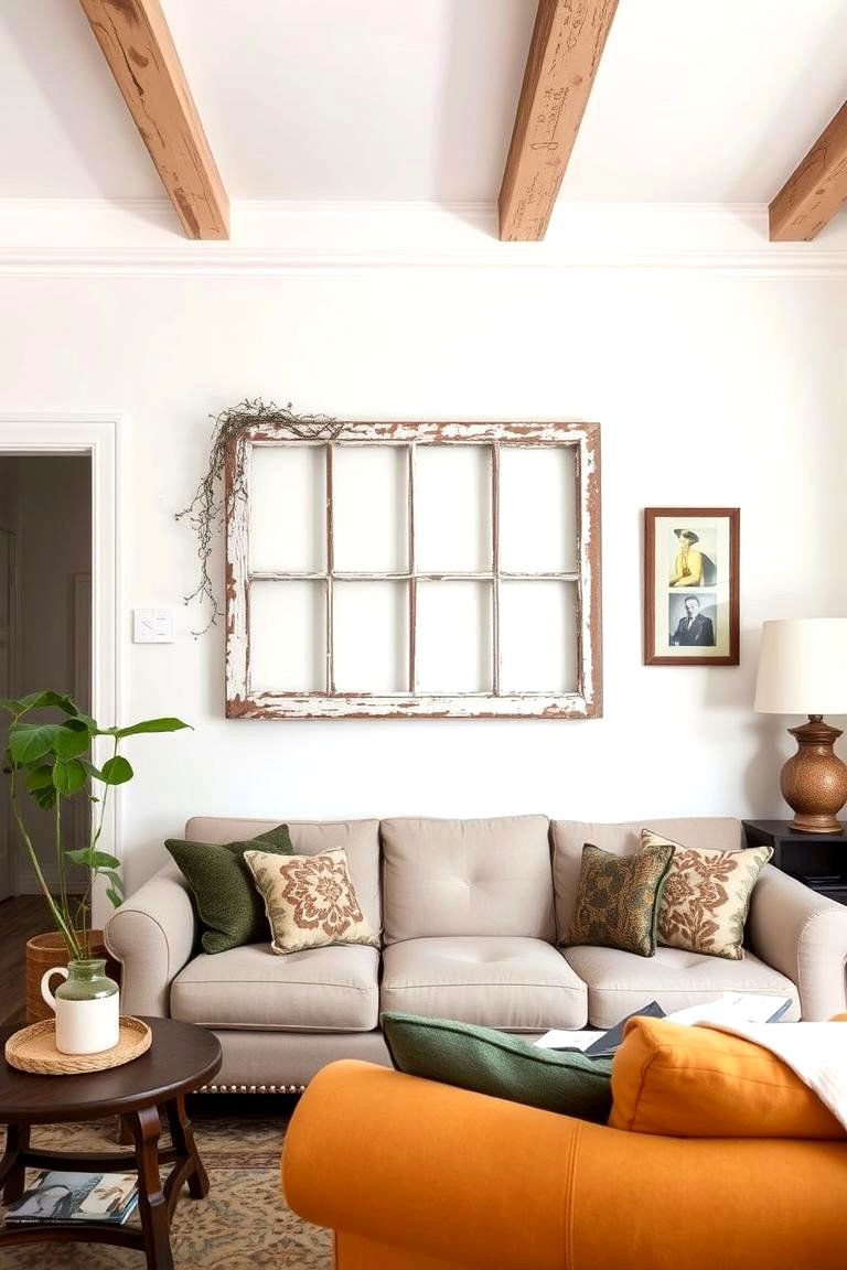 Architectural Salvage Pieces - 24 living room wall decor ideas