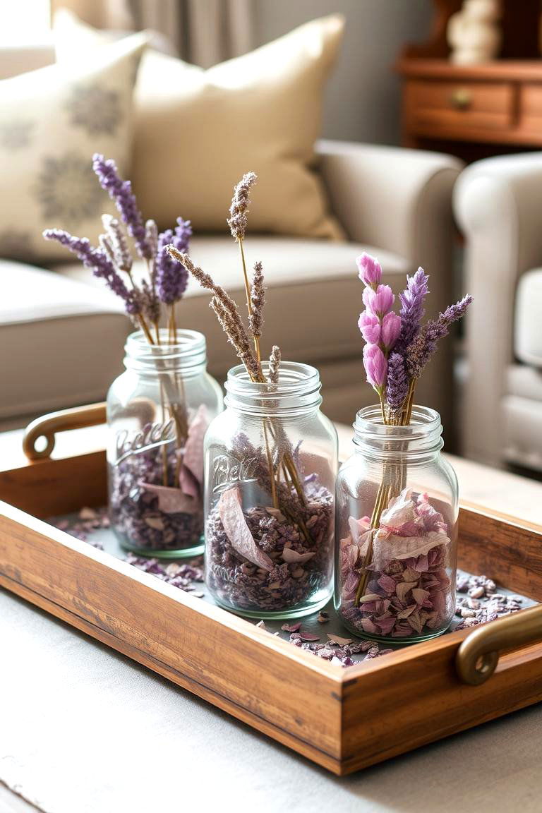 Aromatic Mason Jars Filled with Potpourri - 24 Mason Jar Centerpiece Ideas