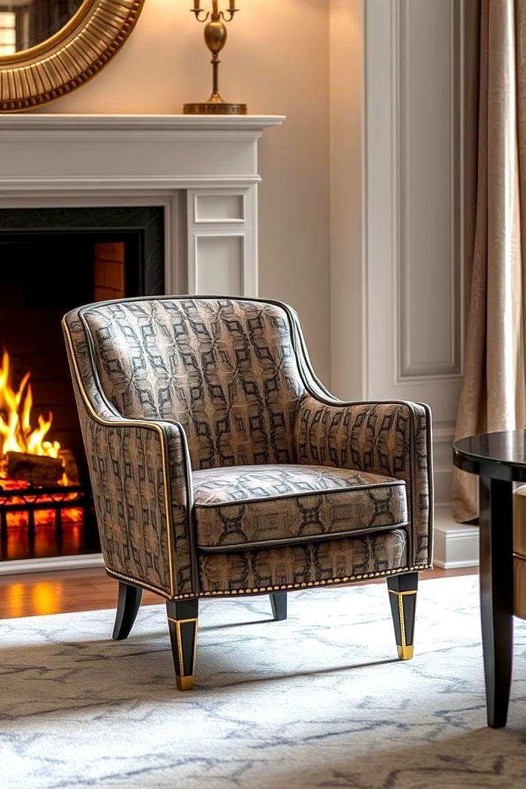 Art Deco Accent Chair - 24 Chairs in Front of Fireplace Ideas
