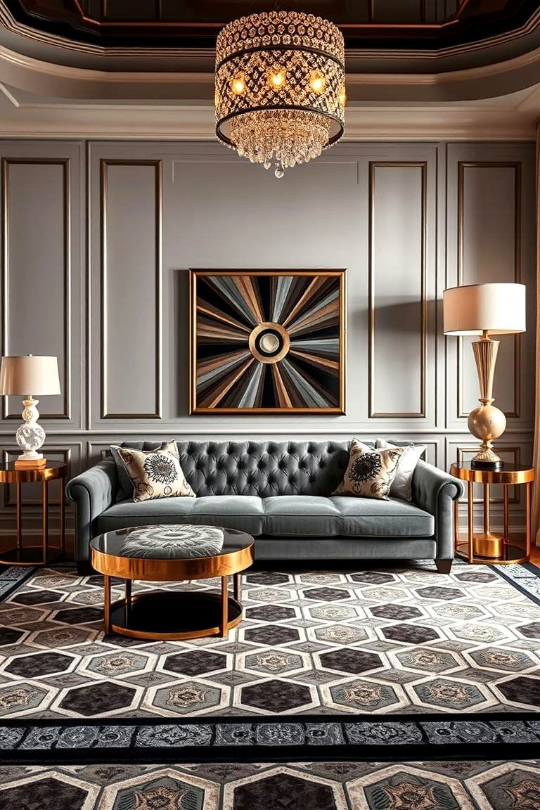 Art Deco Allure - 24 Grey Couch Living Room Ideas