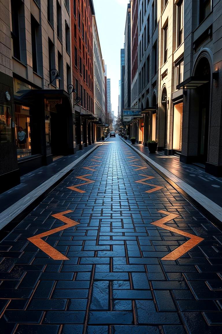 Art Deco Black Brick Walkway - 24 Black Brick Walkway Ideas