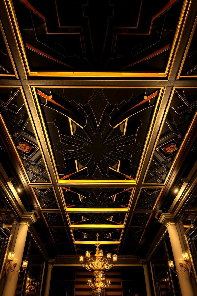 Art Deco Black Ceiling Design - 24 Black Ceiling Design Ideas