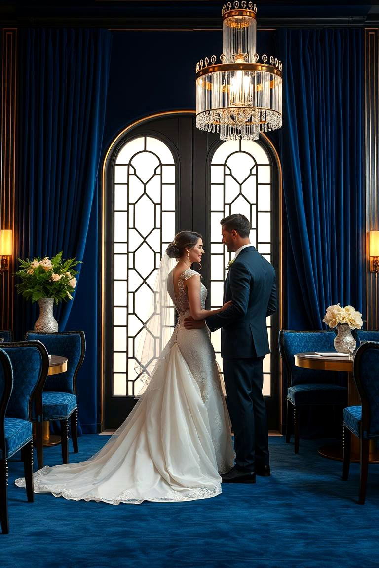 Art Deco Blue - 24 Blue Wedding Theme Ideas