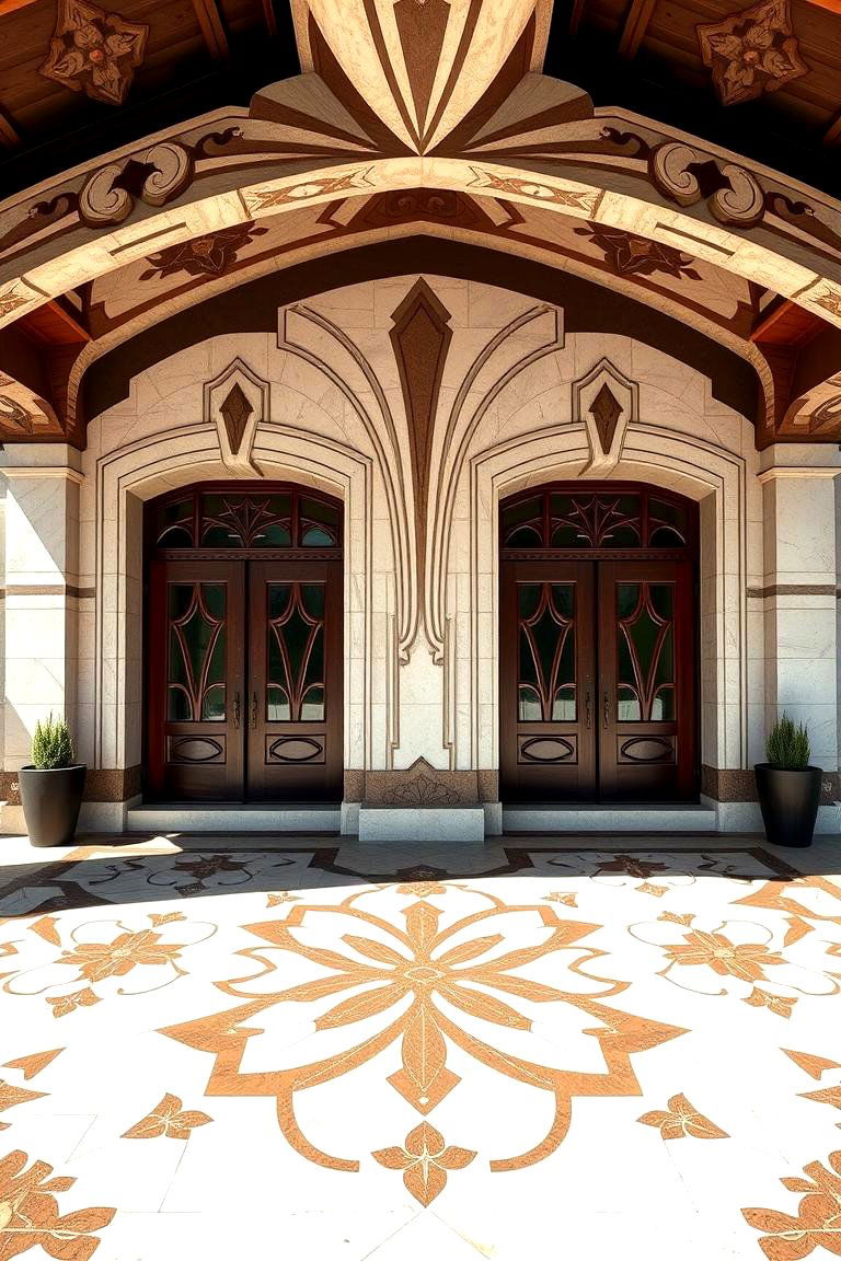 Art Deco Concrete Patterns - 24 Concrete Porch Ideas