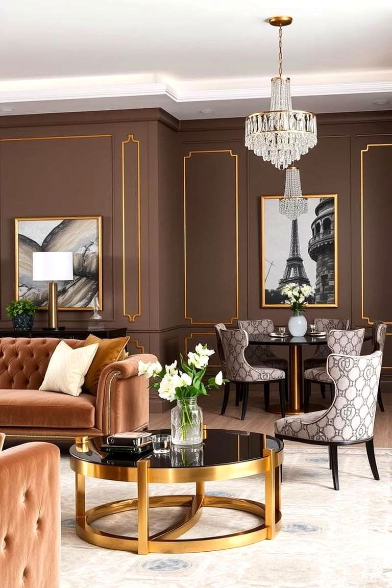 Art Deco Elegance Infusion - 24 Living Room Dining Room Combos